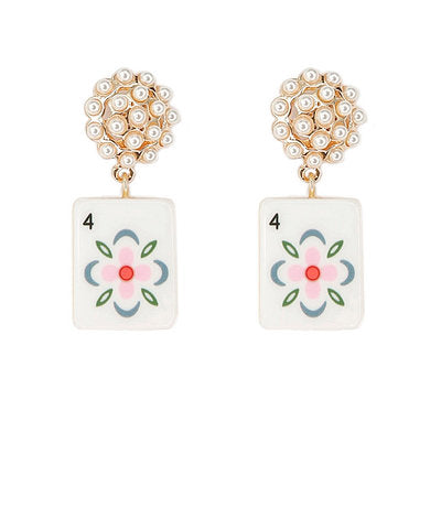 Mahjong Tile Earrings (3 colors)