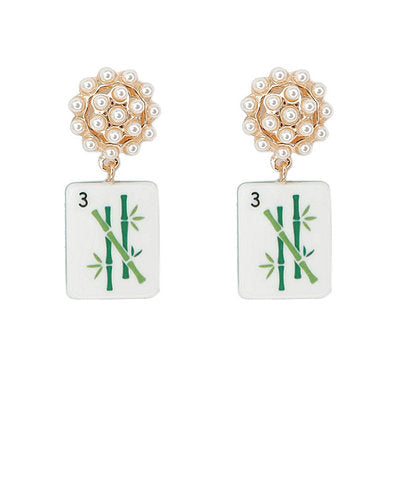 Mahjong Tile Earrings (3 colors)