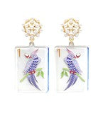 Large Mahjong Tile Earrings