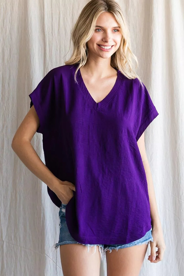 Cap Sleeve Airflow Blouse (2 colors)