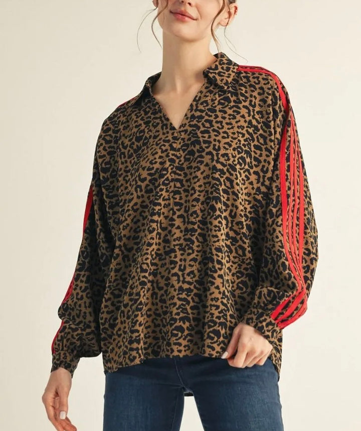 Striped Leopard Blouse