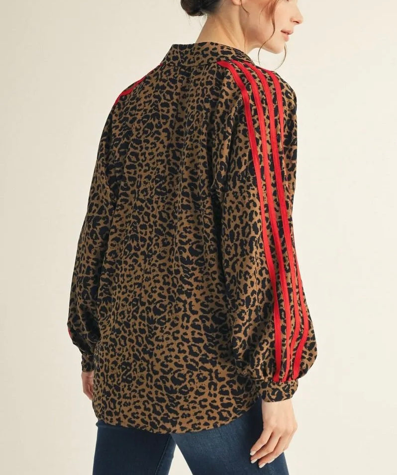 Striped Leopard Blouse