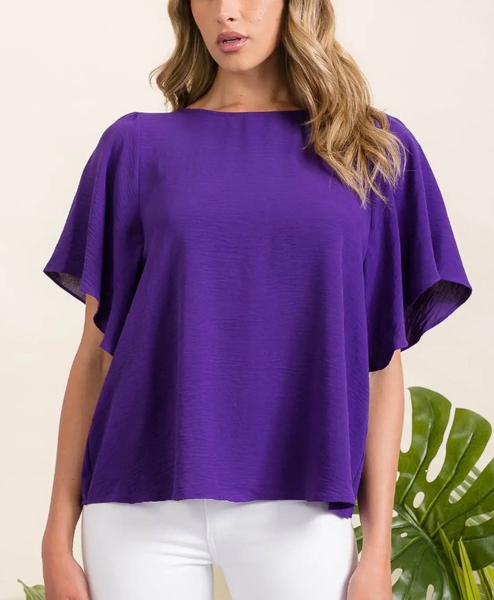 Flutter Sleeve Airflow Blouse