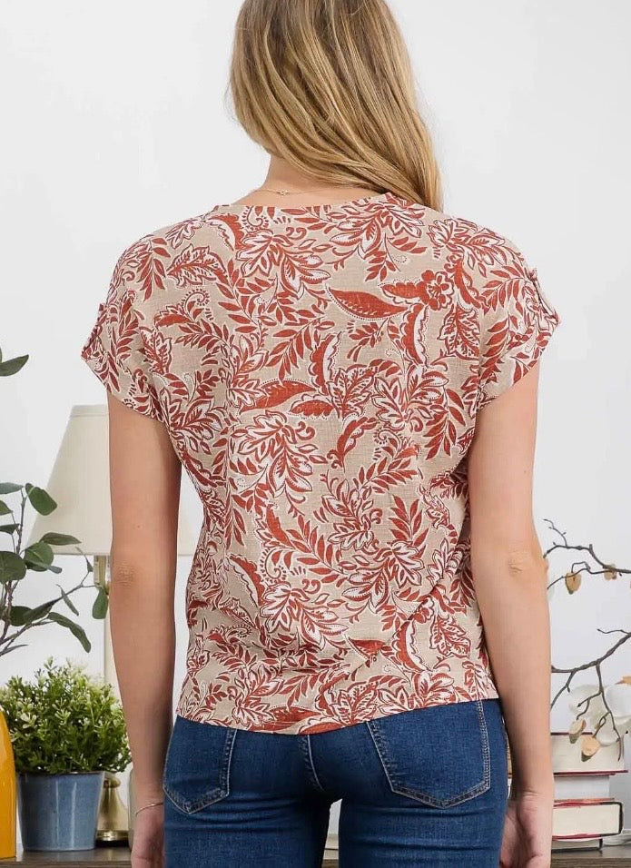 Floral Slub Knit Top