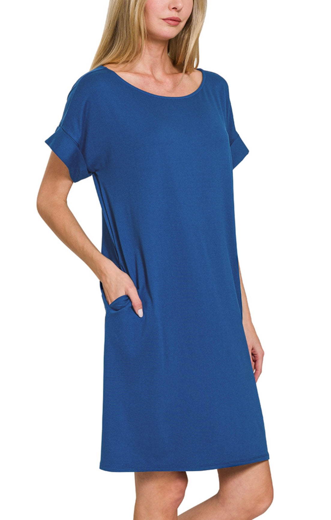 Rolled Sleeve Dress (3 colors)