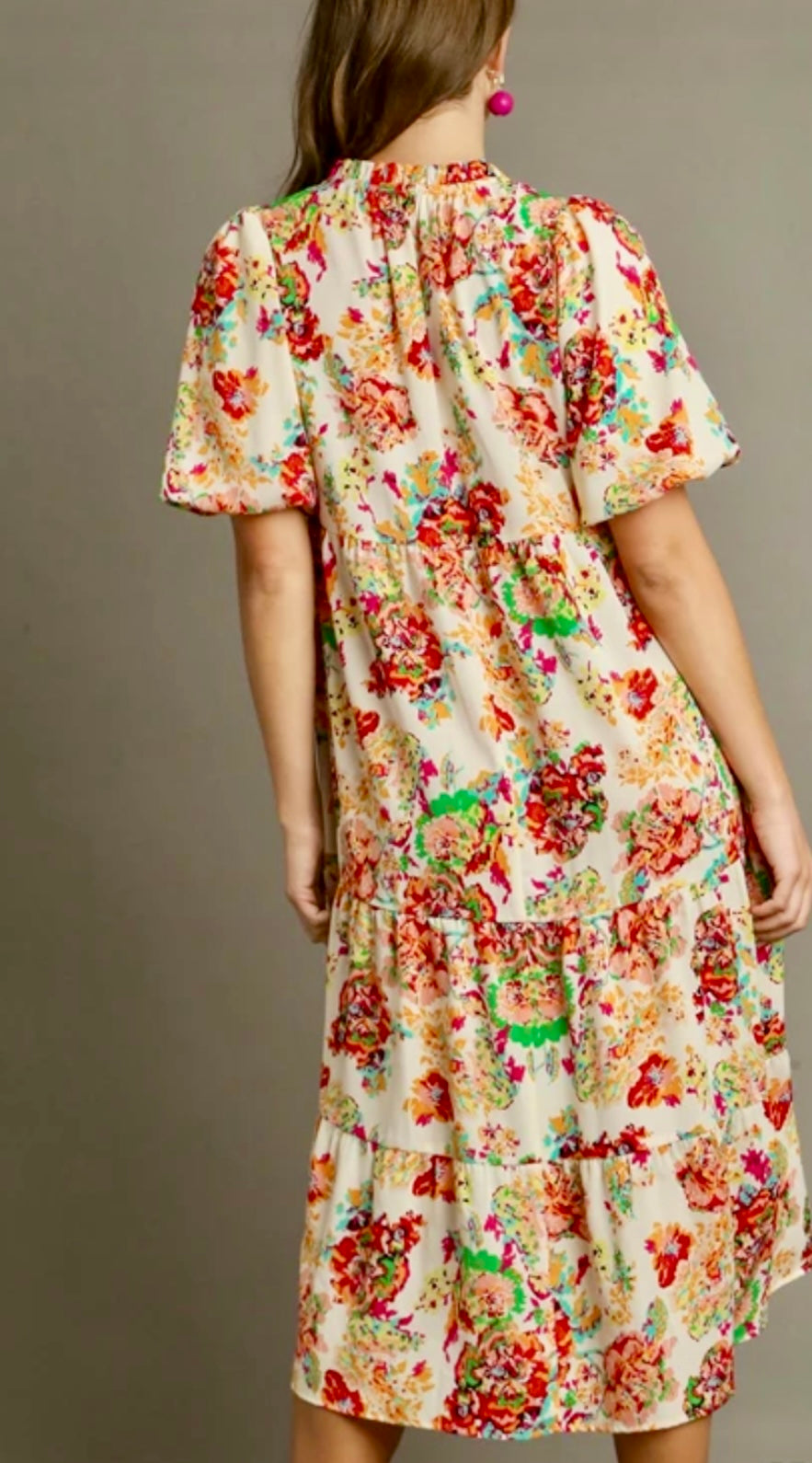 Digital Floral Midi Dress