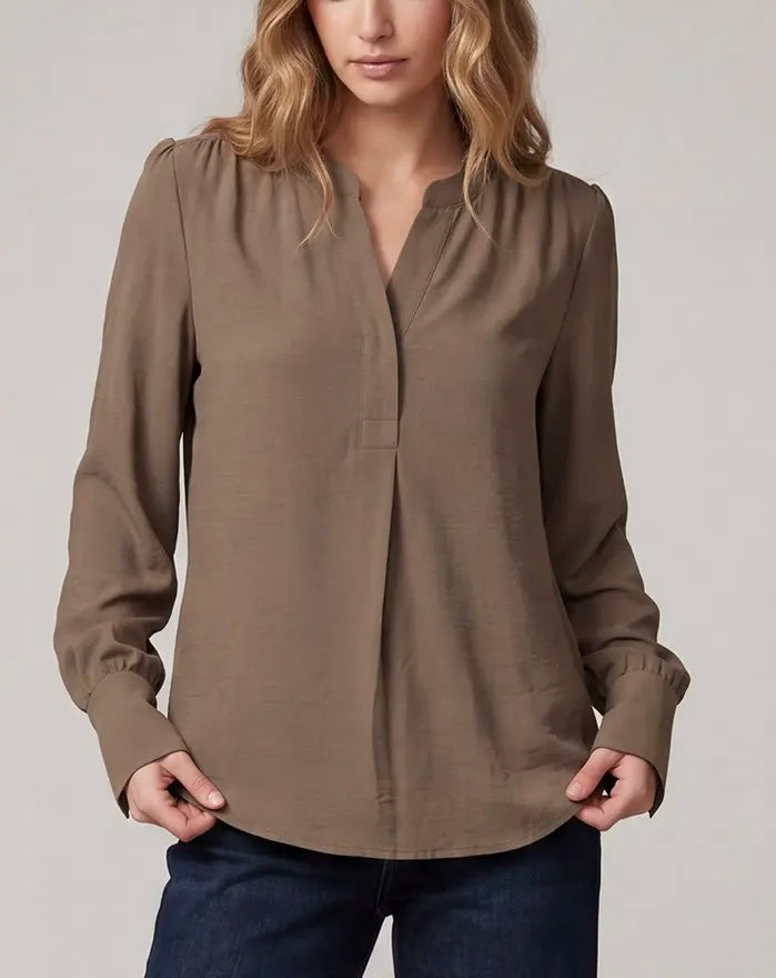 Split Neck Airflow Blouse (3 colors)