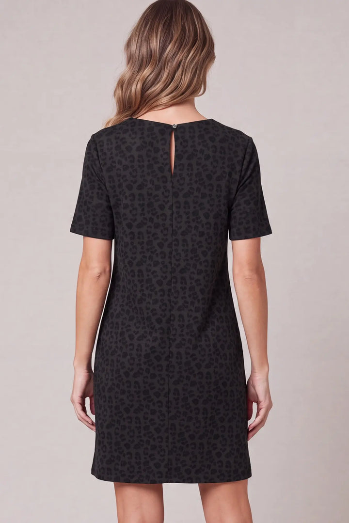 Faux Suede Animal Print Dress