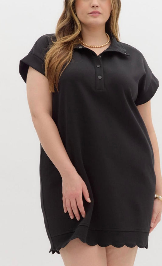 Scalloped Shift Dress