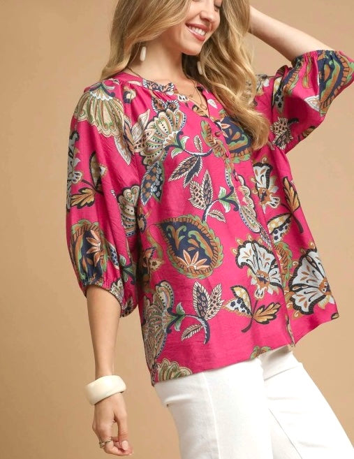 Boho Floral Blouse