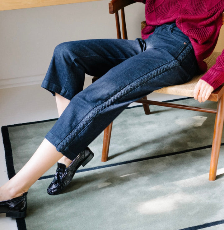 Judy Blue Side Seam Braid Wide Crops