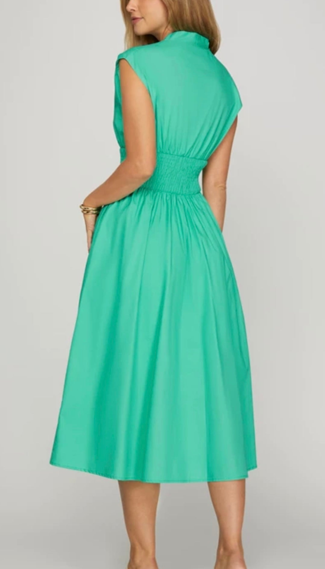 Smocked Waist Midi Dress