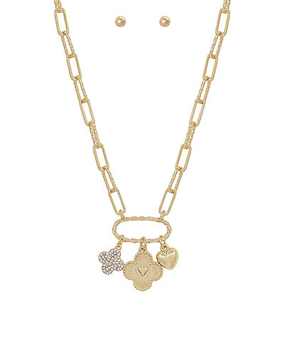 Clover & Multi Charm Necklace