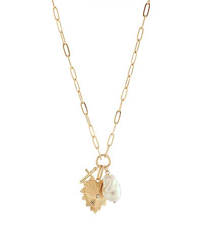 Heart & Cross Charm Necklace