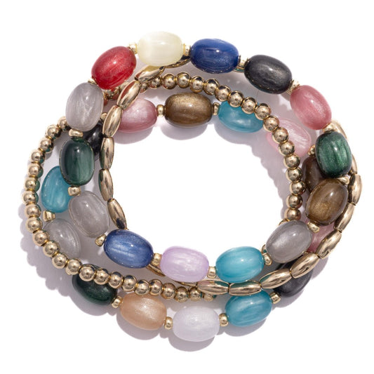 Metal & Beads Stack Bracelet