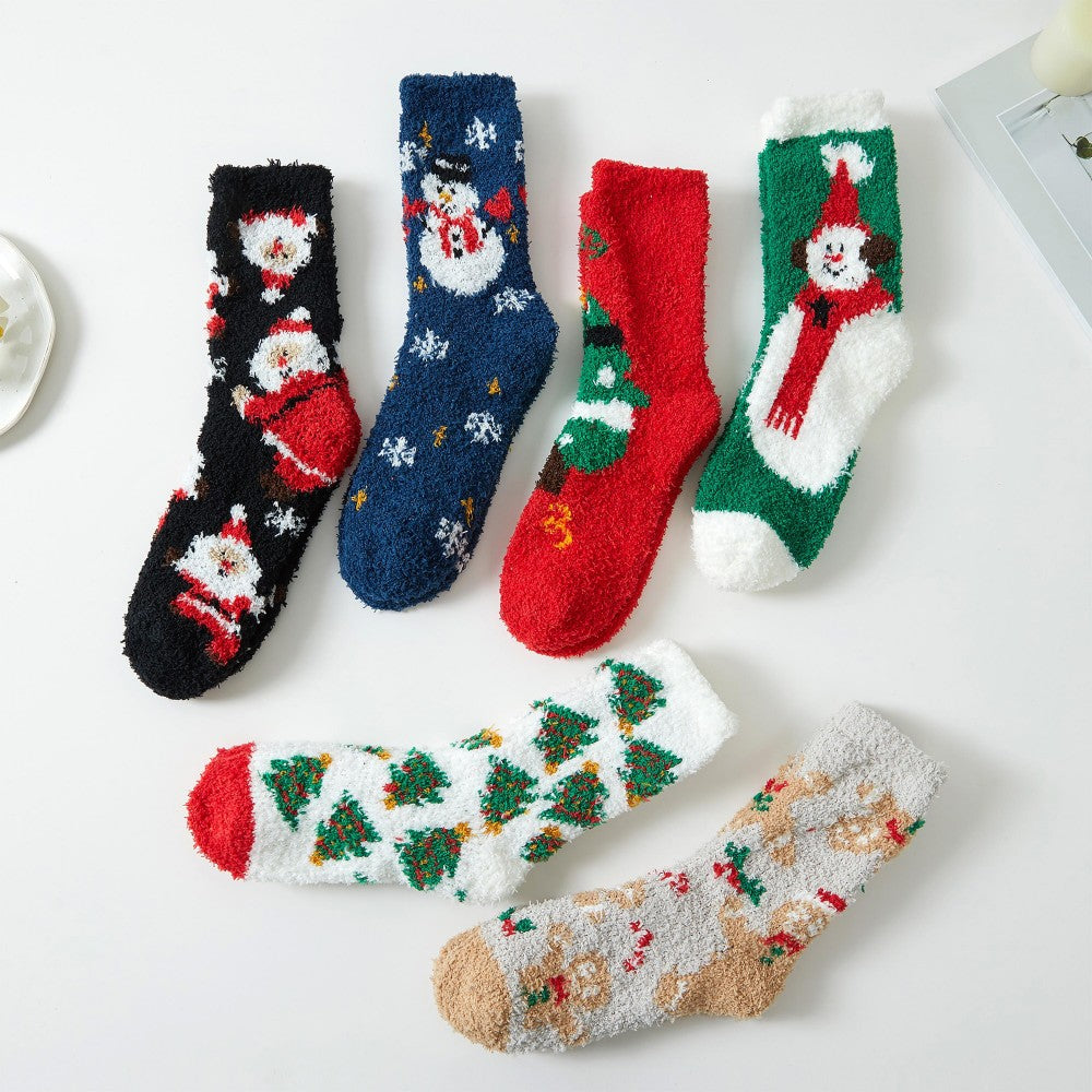 Plush Christmas Crew Socks