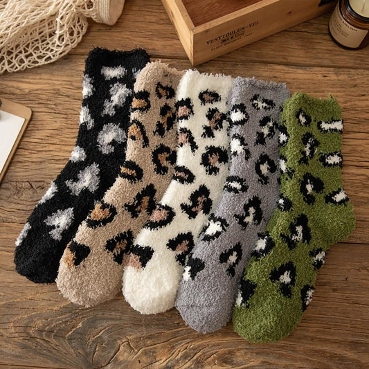 Plush Animal Print Socks