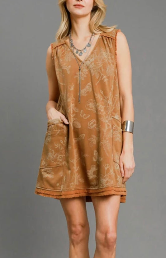 Golden Amber Shift Dress