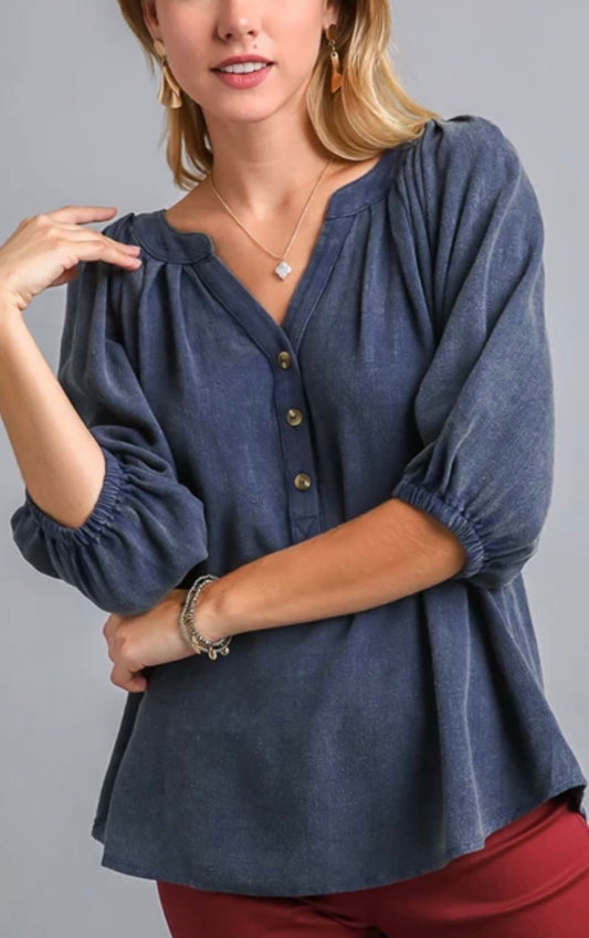 Mineral Washed Blouse (3 colors)