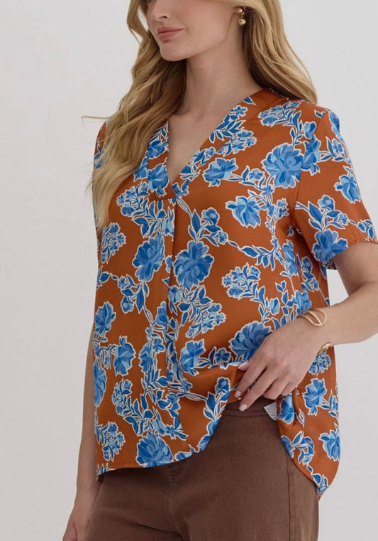 Rustic Bloom Blouse