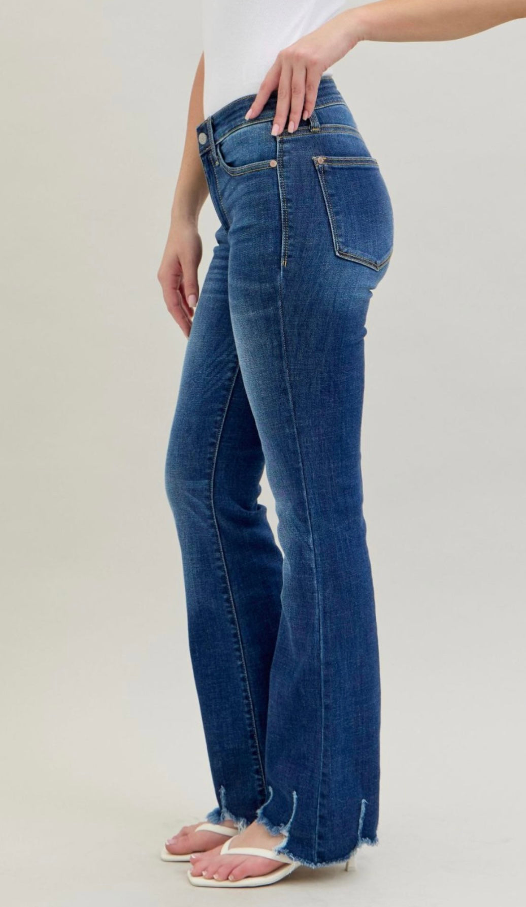 Judy Blue MR Distressed Hem Bootcut