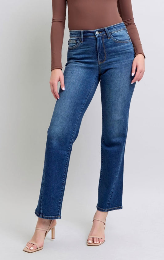 Judy Blue MR Side Seam Detail Straight Denim