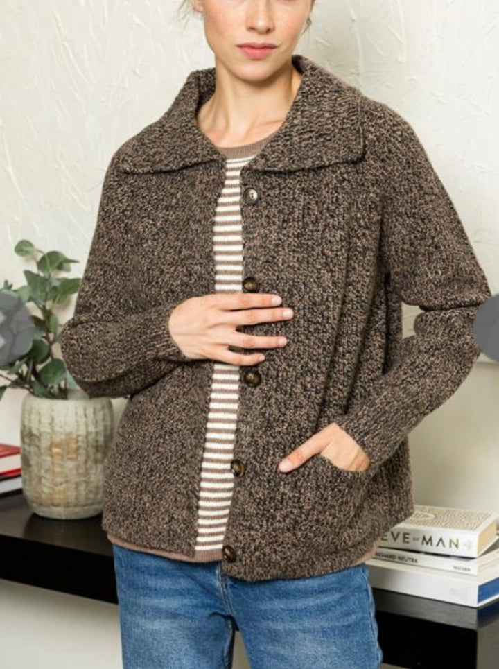 Mixed Yarn Cardigan