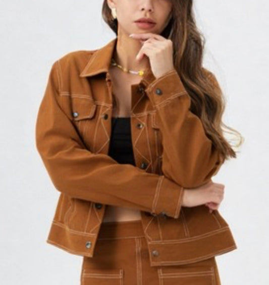 Contrast Stitch Jacket (2 colors)