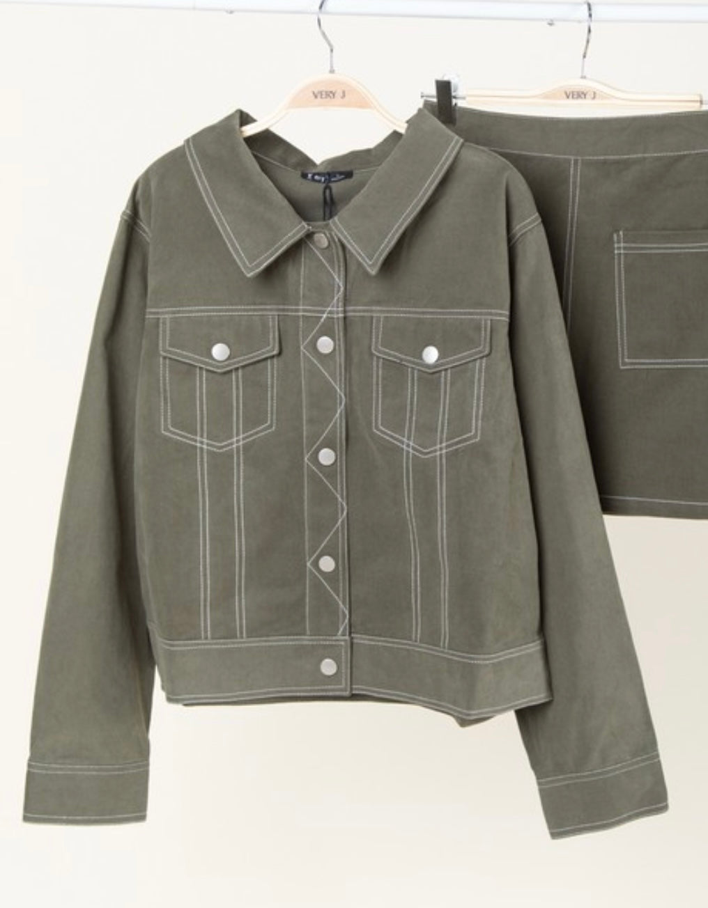 Contrast Stitch Jacket (2 colors)
