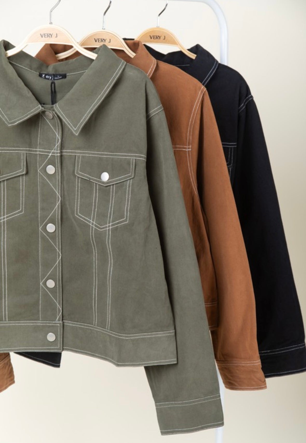 Contrast Stitch Jacket (2 colors)