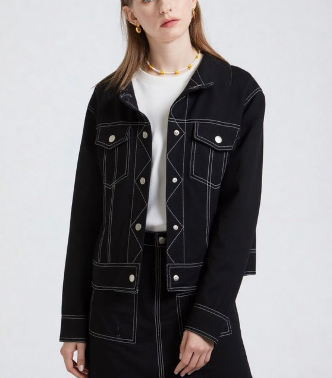 Contrast Stitch Jacket (2 colors)
