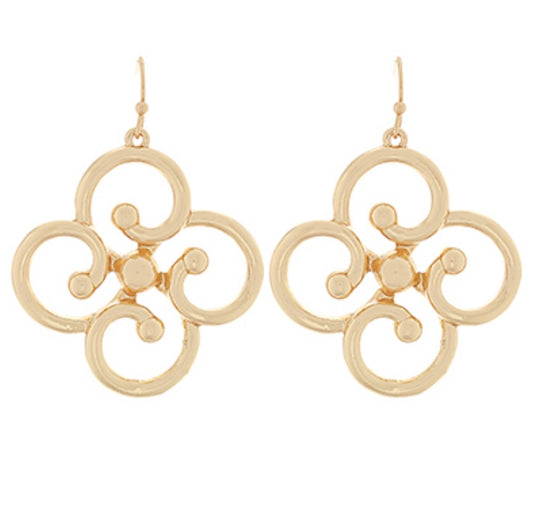 Gold Flower Earrings