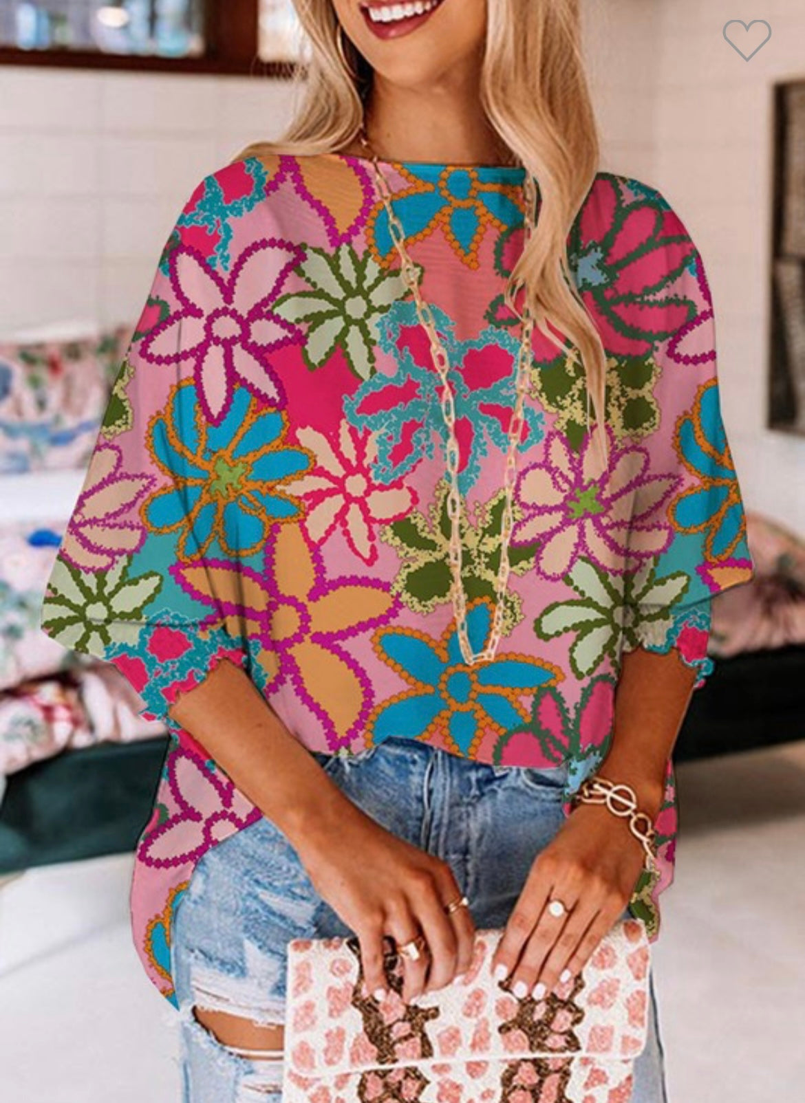 Abstract Floral Uptown Blouse