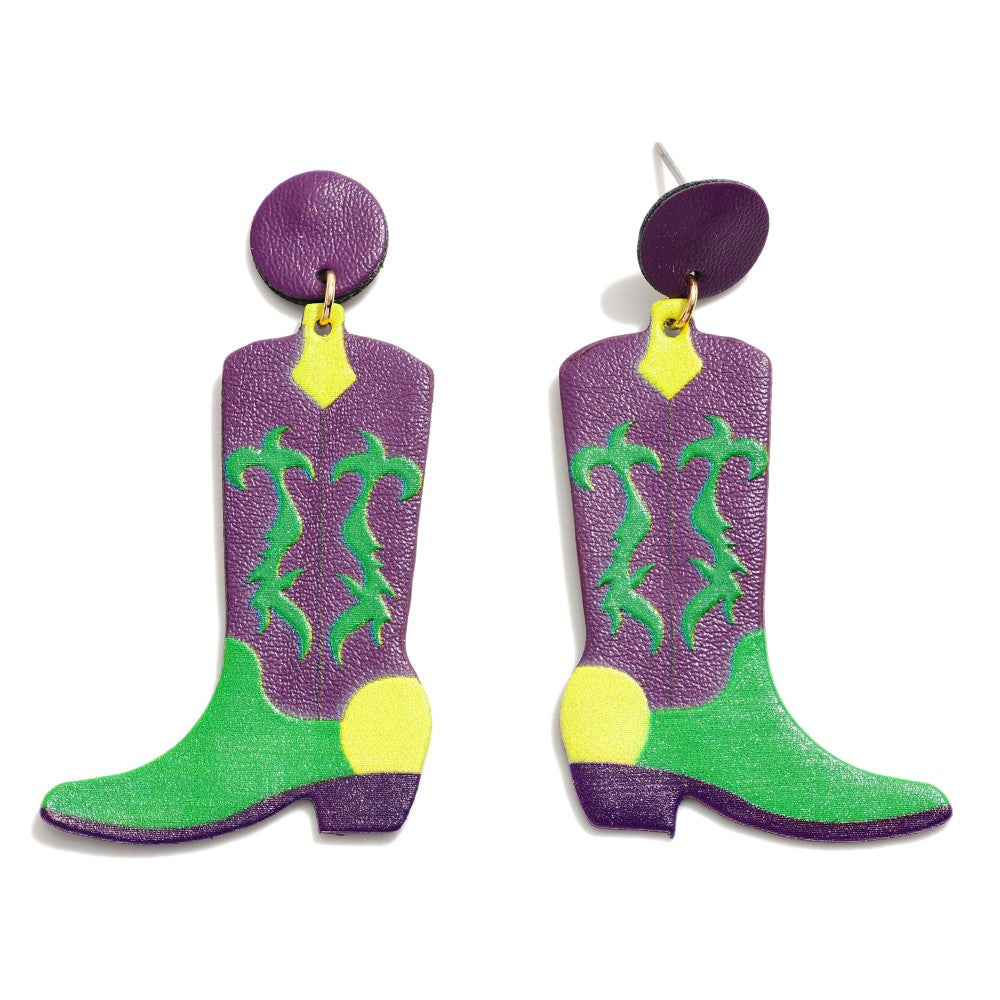 Mardi Gras Boots Earrings