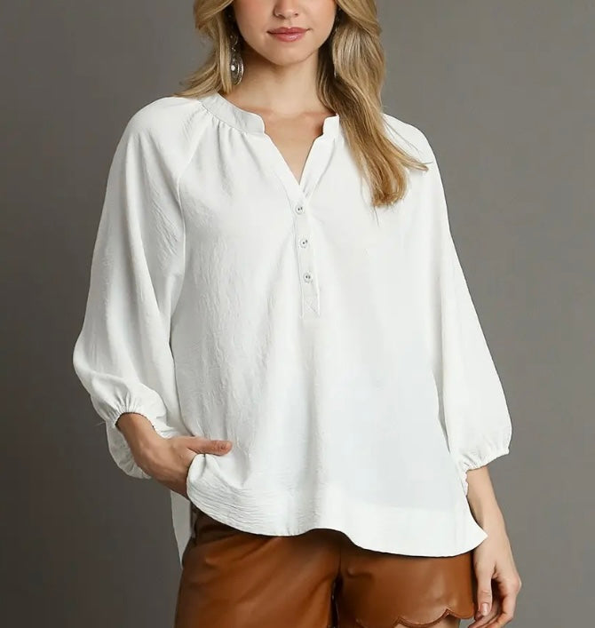 Raglan Sleeve Airflow Blouse (3 colors)