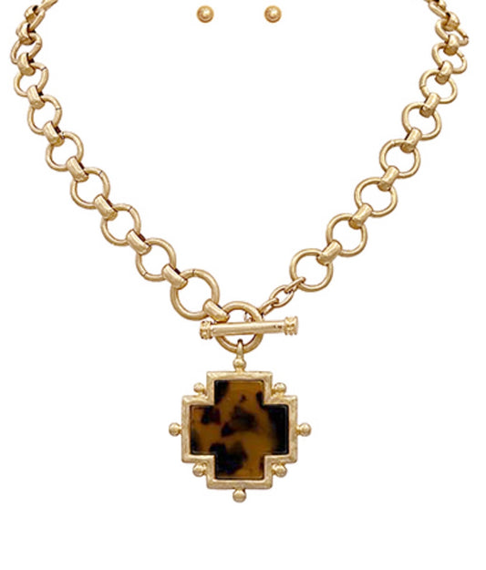 Tortoise Cross Necklace