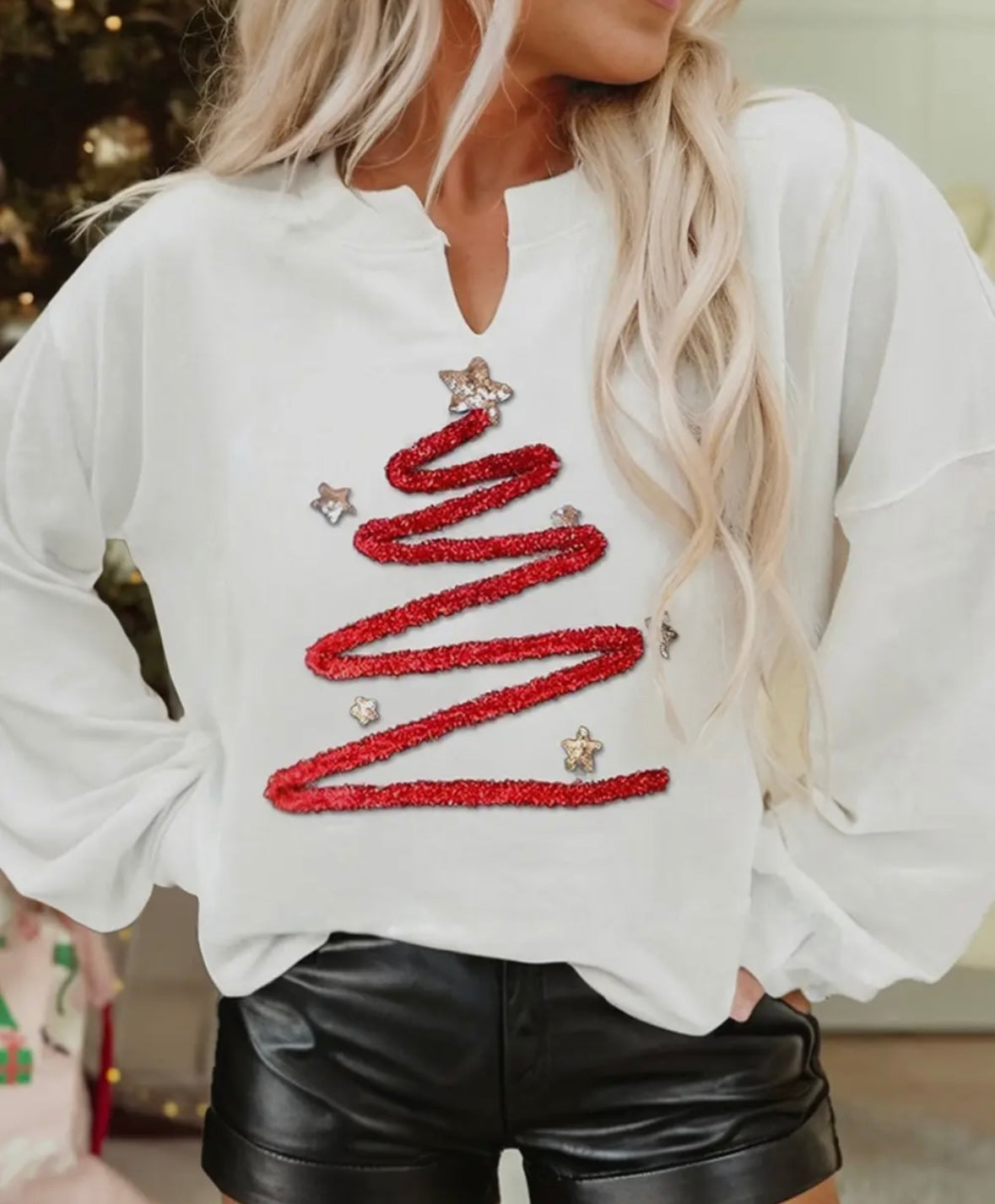 Tinsel Tree Pullover