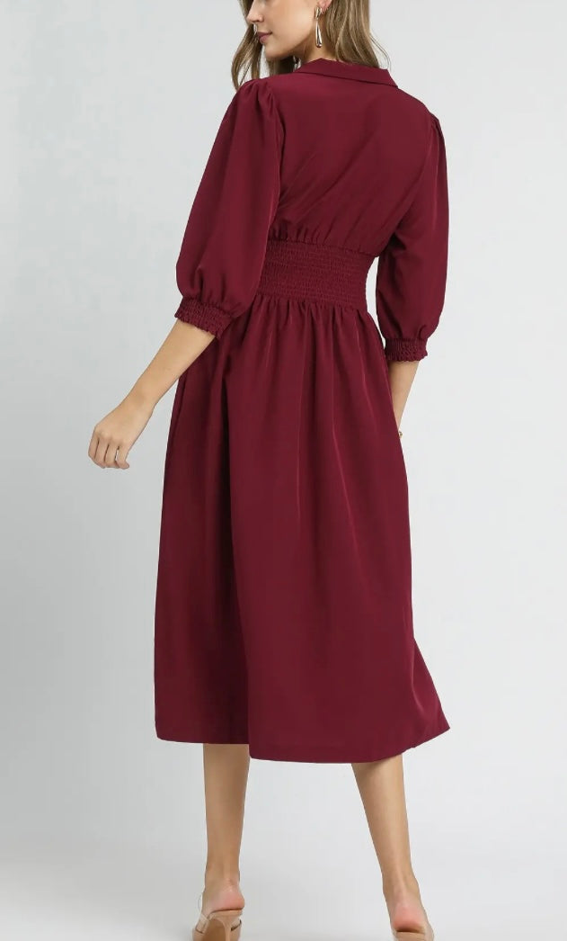 Front Zip Midi Dress