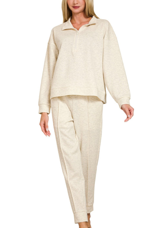 Half Zip Pullover Luxe Knit Set