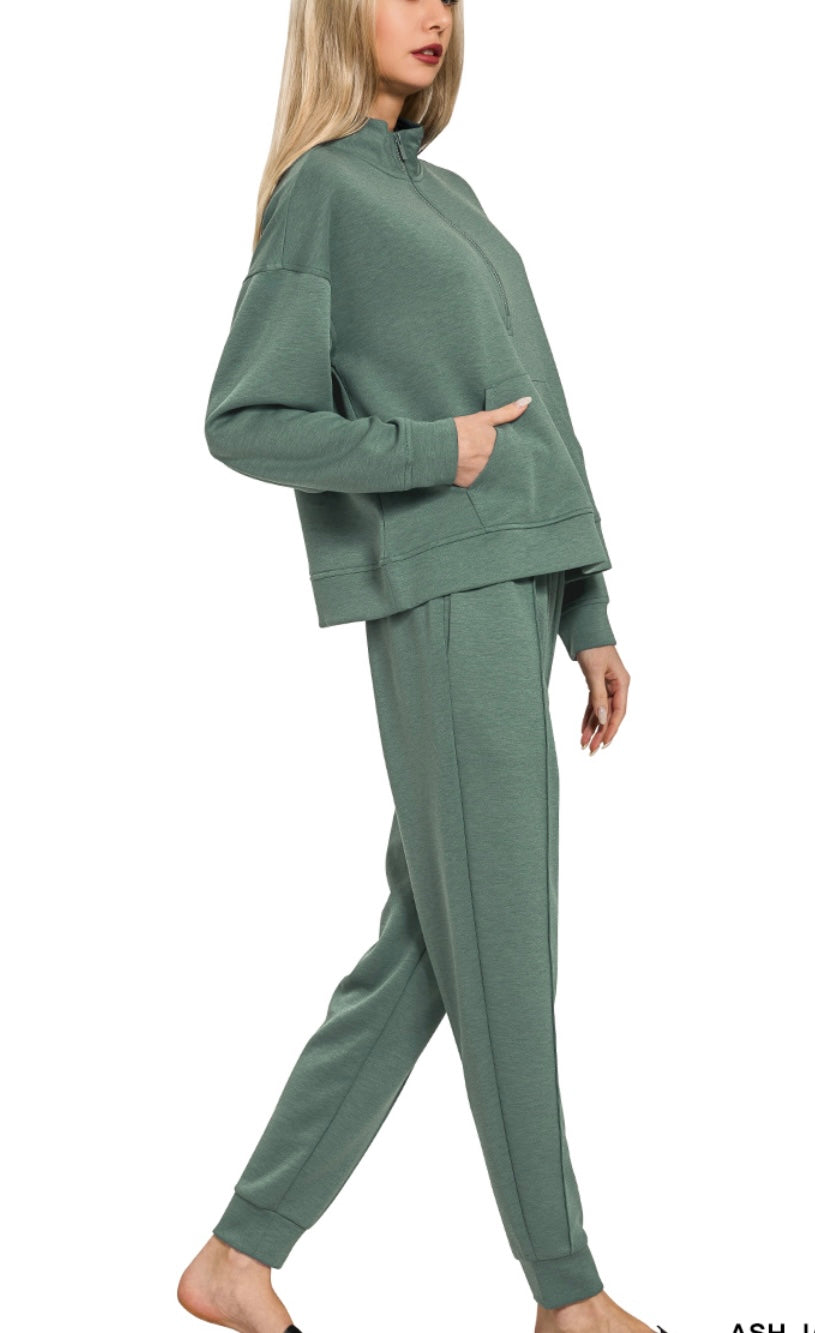 Half Zip Luxe Knit Pullover & Jogger Set