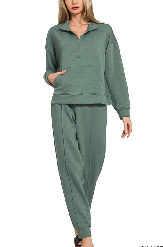 Half Zip Luxe Knit Pullover & Jogger Set