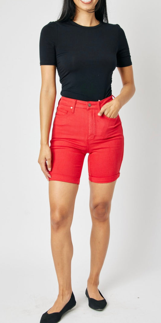 Judy Blue HW Tummy Control Bermuda Shorts