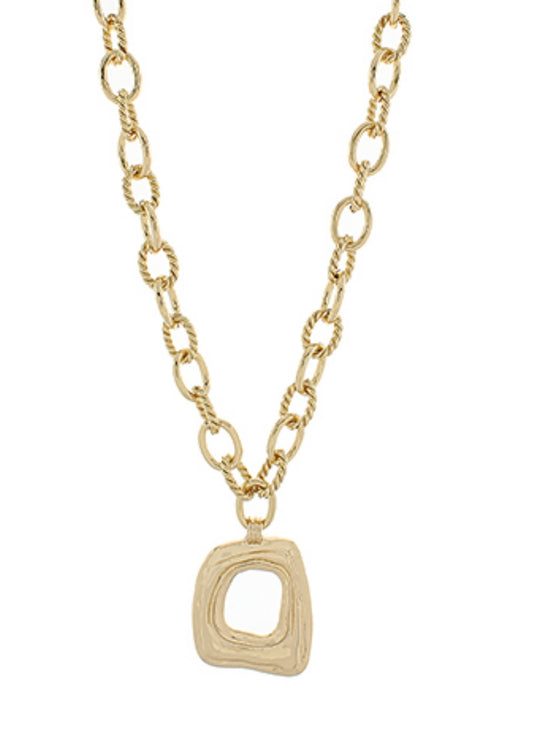 Geo Rectangle Charm Necklace