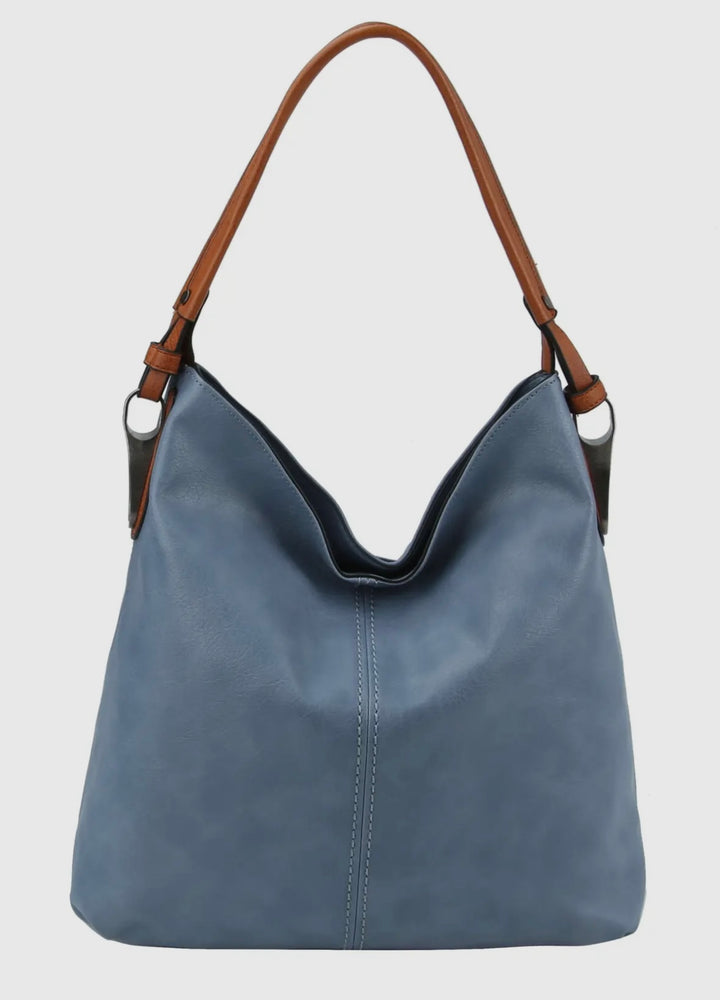 2 Side Metal Accent Hobo Bag