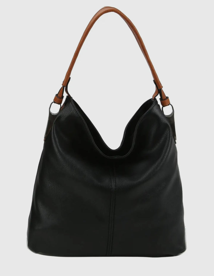 2 Side Metal Accent Hobo Bag