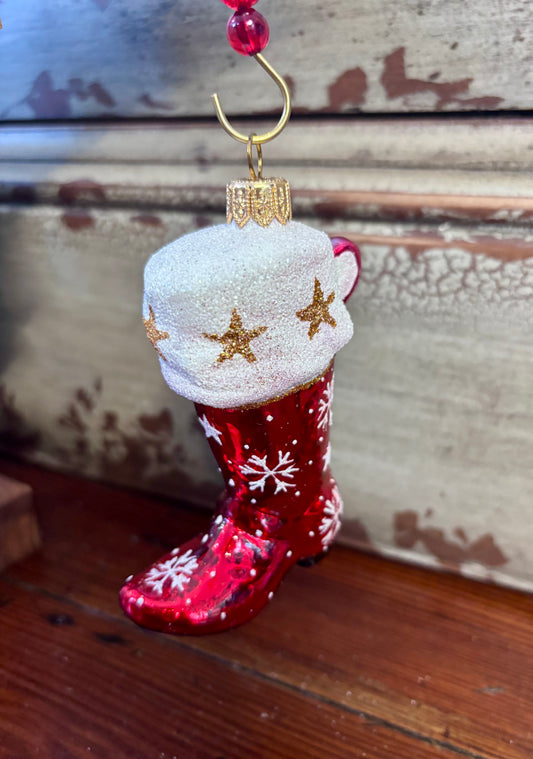 4” Santa Boot Ornament