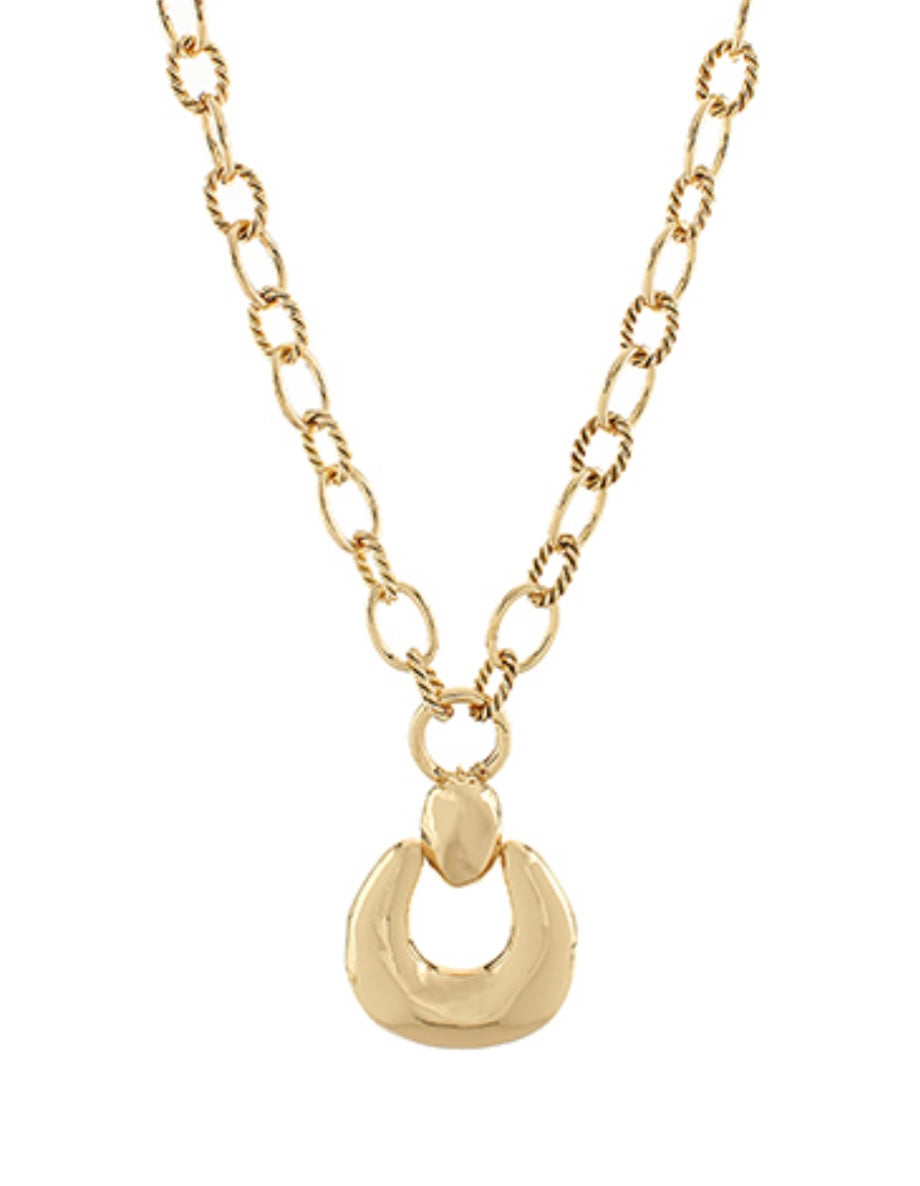 Textured Horseshoe Necklace