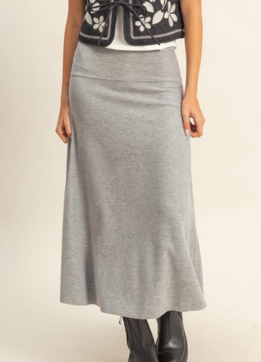 Rib Knit Midi Skirt