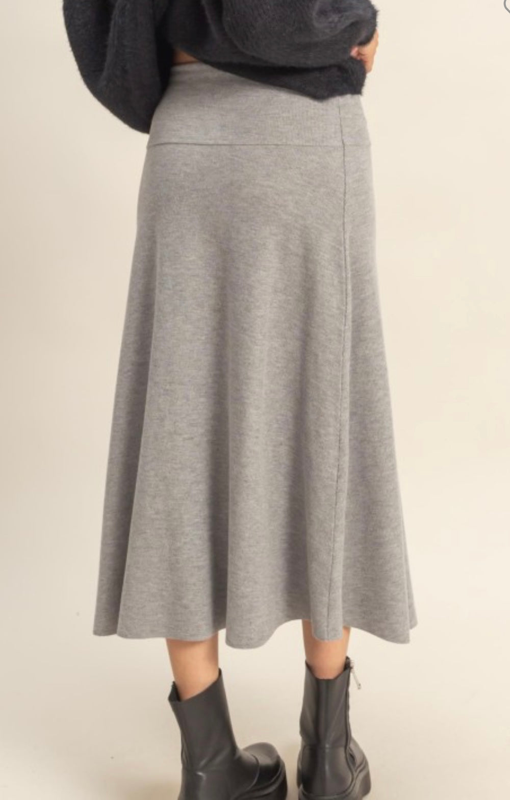 Rib Knit Midi Skirt