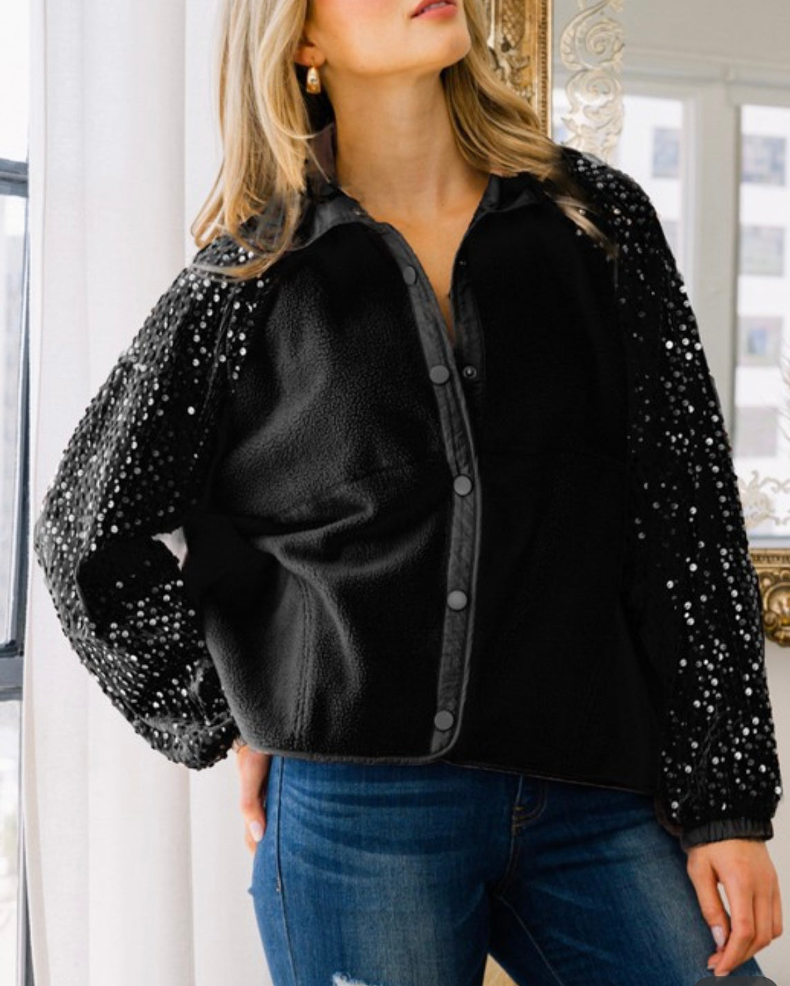 Fleece & Sequin Jacket